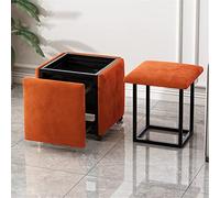 Cubo apilable con ruedas, reposapiés de gamuza transpirable, sofá otomano multifuncional 5 en 1 para uso doméstico versátil