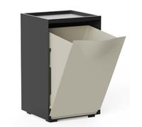 Cubo Apilable De Reciclaje De Plástico Con Apertura Frontal - Color Beige - Medidas: 46x28x27 Cm