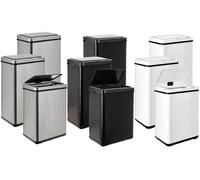 WELL HOME - Cubo de basura inteligente SIN patas con apertura automática o contacto manual, 50L, 35,5x26x H.56cm, blanco.