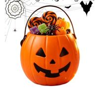 Cubo Calabaza Halloween Cesta Espeluznante de Gran Capacidad para Chuches