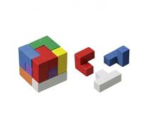 Cubo Colorido - Robinienholz - 7 Piezas Del Puzzle - Juego de Ingenio