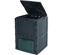 Cubo Compostaje 300 L Plástico Gris Rectangular Contenedor Residuos