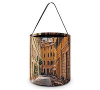 Cubo con asas para Halloween, bolsas para dulces, bolsa de dulces, cestas, silla de cafetería Old Courtyard, Roma, Italia