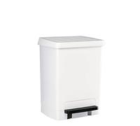 Cubo con Pedal Classic 26L - Blanco, Aro para Sujeción de Bolsa | Ideal para uso en Baño y Cocina - Denox