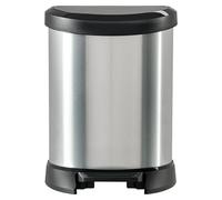 Cubo con pedal IML Metalizado (5 l, Plateado/Negro)