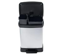 Cubo con pedal Reciclaje Duo (30 l, Metal, Gris/Negro)