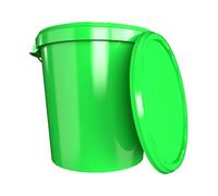 Cubo con tapa, 30 litros, fabricado en Alemania, apto para alimentos, estable, hermético, para almacenamiento de alimentos, material de oficina, habitación infantil, hogar, taller, gastronomía, color