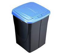 M-HOME Cubo 45 L ECOBIN con Tapa de Color Azul 36,5x36x51 cm, Bleu Tropic