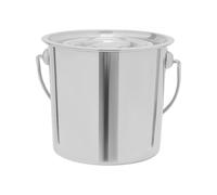 Cubo con tapa, cubo de basura, cubo de comida, cubo de leche de acero inoxidable, con tapa de acero inoxidable, para almacenamiento en la cocina, riego de jardín (6 L)