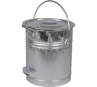 Cubo de chapa de acero con tapa de bisagra, capacidad 20 l, H x Ø 340 x 280 mm, a partir de 1 unid.