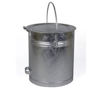 Cubo de chapa de acero con tapa de bisagra, capacidad 40 l, H x Ø 420 x 360 mm, a partir de 1 unid.