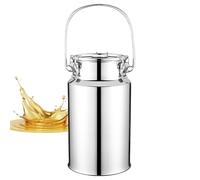 Cubo de acero inoxidable con asa de transporte, cubo de transporte de leche resistente, tapa sellada de silicona para almacenamiento y transporte de líquidos duraderos