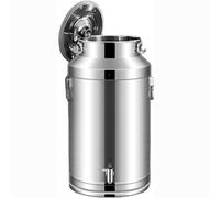 Cubo de acero inoxidable con grifo y tapa, ideal para almacenamiento de leche, vino y aceite, contenedor portátil de 68 litros para un transporte y conservación eficientes