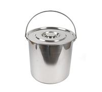 Cubo de acero inoxidable con tapa de 20 litros, cubo de cocina, cubo de alimentación, cubo de leche para champán, adecuado para cocina, industria, medicina, gastronomía y almacén