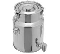 Cubo de acero inoxidable con tapa para almacenamiento de líquidos, recipiente duradero y a prueba de fugas para uso doméstico y agrícola