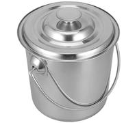 Cubo De Acero Inoxidable De 6L con Tapa Cubo Multiusos para Almacenamiento De Arroz Cereal Y Agua Contenedor Hermético con Asa