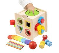 Cubo de actividades, 8 en 1 juguete de desarrollo de madera, juguete cubo de juego, para cumpleaños, niñas de 1 a 6 años de edad, escuela, , sala de juego, clase casa
