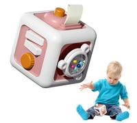 Cubo de Actividades Montessori Juguete Sensoriales para Niños.Juguete de Fidget para bebé de 18 meses+.Desarrolla habilidades motoras finas,ideal para viajes y aprendizaje educativo portátil(rosa)