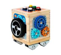 Cubo de Actividades ocupadas, Cubo de Madera Ocupado | Tablero sensorial de autobuses con luz LED,Juguetes de Aprendizaje de Desarrollo temprano portátiles, Actividades de Aprendizaje Educativo