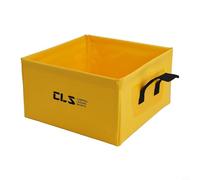 Cubo de agua plegable de 13 litros, lavabo portátil de camping hecho de lona de PVC 500D, cubo cuadrado plegable ligero para pesca al aire libre, senderismo, almacenamiento de secado rápido (amarillo)