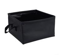 Cubo de agua plegable de gran capacidad de 13L, contenedor plegable de PVC con asas acolchadas para camping, senderismo, pesca (negro)