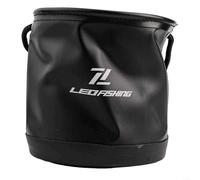 Cubo de agua plegable EVA 18cm Tanque de peces portátil (negro) | Hecho de EVA premium, resistente, fácil de enjuagar, 18 cm de diámetro, opciones azul, rojo y negro