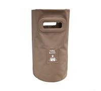 Cubo de agua plegable para uso en campamentos, maneja contenido líquido y sólido sin fugas ni fatiga (15 L, marrón)