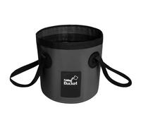 Cubo de agua plegable portátil de 12 litros, cubo plegable para camping, cubo plegable plegable, contenedor de almacenamiento para lavar zapatos de senderismo con el despertar (negro)