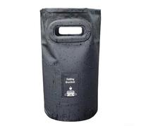 Cubo de agua plegable portátil para acampar al aire libre y pesca, cubeta plegable de PVC con parte inferior gruesa con mango fuerte para viajes y lavado de autos (20 L, negro)