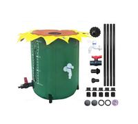 Cubo de almacenamiento de agua de lluvia de PVC, capacidad de 50 litros, para riego al aire libre, jardín y camping, esencial para ahorrar espacio, contenedor de agua plegable
