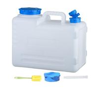 Cubo de almacenamiento de agua para exteriores, contenedor portátil de 15 l, 34 x 19 x 29 cm, dispensador a prueba de fugas, grifo ajustable, para senderismo, picnic, uso en el hogar y exteriores