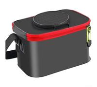 Cubo de almacenamiento de pesca con diseño plegable de EVA para una portabilidad ligera y un mantenimiento seguro de los peces, incluyendo asas de transporte y correa ajustable (negroA)