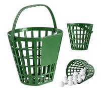Cubo de almacenamiento para pelotas de golf con capacidad para 50 pelotas, cesta grande portátil resistente con asa, 18,5 x 18,5 x 12,5 cm, para campo de conducción, oficina, club, balcón, garaje