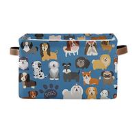 Cubo de almacenamiento rectangular con asas de tela de lona para perro, cesta para organizar estantes, guardería y armario