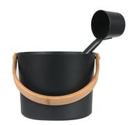 Cubo de aluminio para Sauna finlandesa de lujo de 7L con juego de cuchara de mango largo, barril de Sauna con cucharón a juego