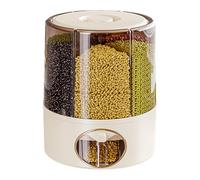 Cubo de arroz giratorio genérico, dispensador de arroz, dispensador de arroz, dispensador de almacenamiento de arroz, dispensador de alimentos giratorio, cubo de arroz, dispensador de arroz de 6 grid