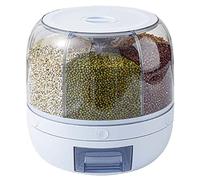 Cubo De Arroz Separado,Encimera Dispensadora Giratoria De Alimentos Secos De Grano,Dispensador De Tanque De Cereales De 6 Rejillas Para Lentejas, Arroz, Frijoles(Smell)