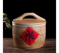 Cubo de arroz, Tarro de arroz de cerámica con Tapas, dispensador Sellado de Cereales, Gran contenedor de Avena, Recipiente de arroz de cerámica cilíndrico Sellado para el hogar,