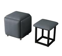 Cubo de asiento 5 en 1 con ruedas giratorias, silla otomana multifuncional, apilable, taburete cuadrado otomano con ruedas para sala de estar, comedor, oficina en casa