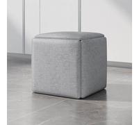 Cubo de asiento anidado, taburete apilable móvil con ruedas, taburete otomano cuadrado para sala de estar y dormitorio