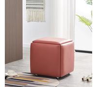 Cubo de asiento de cuero impermeable con ruedas giratorias, apilable, otomano, silla, taburete y silla de tocador para fiestas al aire libre y decoración de tocador