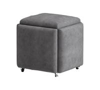 Cubo de asiento móvil 5 en 1, silla de taburete apilable, asiento acolchado multifuncional con ruedas giratorias para sala de estar