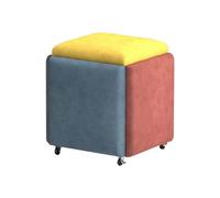 Cubo de asiento móvil 5 en 1, taburete apilable colorido con ruedas giratorias, silla multifuncional acolchada para sala de estar, 35 x 35 x 35 cm, disponible en 5 colores