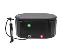 Cubo de baño de hielo para atletas, 370 L, ovalada, inflable, plegable, para baño de hielo, con bomba de aire y bolsa de transporte, barril de hielo móvil para recreación, terapia de agua fría