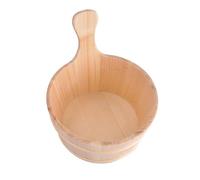 Cubo de baño de sauna de madera - juego de cucharones de cedro, kit de relajación de spa | 4L Handle Container Sala de fumar Traditional Wellness Home Comfort Personal Bathing Aromatherapy Experience