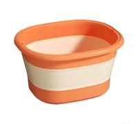 Cubo de baño plegable de silicona con diseño portátil retráctil, lo suficientemente espacioso para remojar los pies en casa y fácil de mantener limpio (sin cubierta naranja)