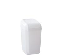 Cubo de basura 15 litros blanco con tapa basculante y extraíble, diseño compacto y elegante para cocina y hogar | Denox