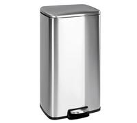 T-LOVENDO.ES Cubo de Basura para la Cocina, 30 L, Cubo de Pedal de Acero con Tapa y Cubo Interior, Cierre Suave, Acero Inoxidable