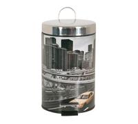 MSV Cubo DE Basura 3L New York, Acero Inoxidable, Multicolor, 16.7 cm