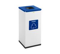 Cubo de basura - 60 L - blanco - etiqueta para papel | ulsonix